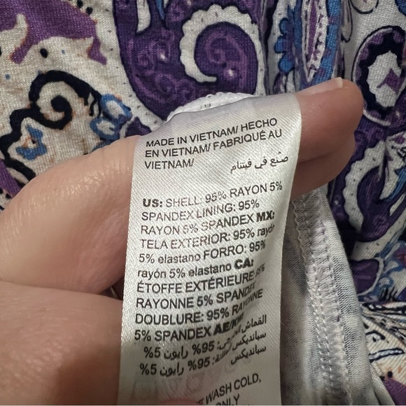 Chico’s XLP Purple Blue Paisley Floral Maxi Cap Sleeve Dress 3P P2 - Picture 6 of 6